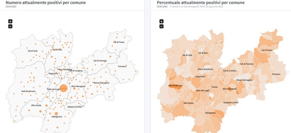 Covid in Trentino, il 6,2% degli abitanti di Predazzo e Cimone positivo